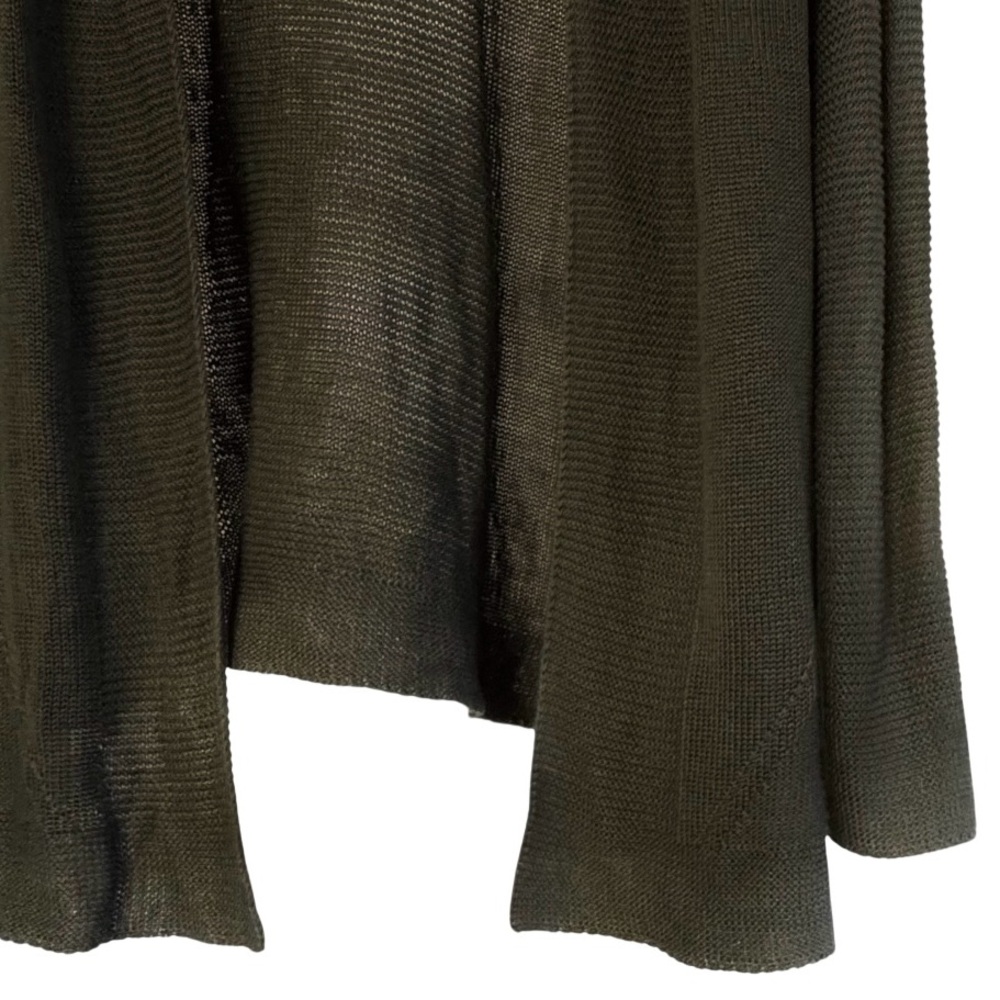 Worthington XL Lightweight Dark Olive Green Open Front Knit Cardigan Sweater - Picture 7 of 10